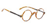 Dz-r077b-clear-demi-400 Blueless Vintage Round Reading Glasses Professor Readers Transparent 696228840643