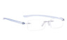 Dz-r14001-blue-200 Blueless Rimless Reading Glasses Small Readers Men Women 689851939990