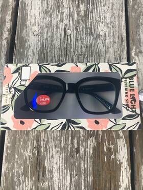 E-specs 802807358335 E-specs Blue Light Filtering Reading Glasses Solid Black 2.00 New In Box