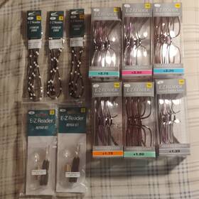 10400671.fdg E-z Reader 6 3 Packs Reading Glasses Brown Frames Assorted Strengths With Chains