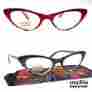 E140 Chic Moxie Readers Womens Cat Eye Quality Spring Hinges 1.00 3.00 Free Case Blue Red Nwt