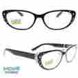 E255 Pearl Moxie Oval Readers Trim Womens Reading Glasses 1.25 2.50 Spring Hinges