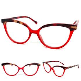 4128 Eason Eyewear Womens Classic Retro Cat Eye Reading Glasses Readers Red Leopard Frame 1.00
