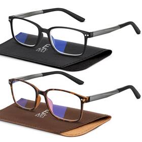 B0f7j7yd7x Easy Read 2 Pairs Sporty Tr90 Blue Light Reading Glasses For Men Rectangular