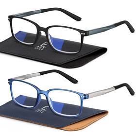 Ermm-001-bb Easy Read Ermm-001-bb/bu-150 2 Pairs Sporty Style Reading Glasses For Men Rectangular Tr90 Blue Light Bloc