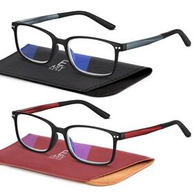 Ermm-001-bb Easy Read Ermm-001-bb/rd-200 2 Pairs Sporty Style Reading Glasses For Men Rectangular Tr90 Blue Light Bloc