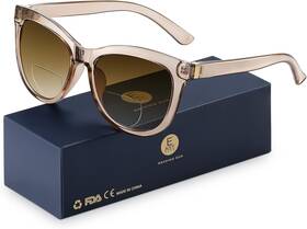 Esr-0001-bn-250 Easy Read Bifocal Reading Sunglasses For Women Fashion Sun Readers Uv400 Protect
