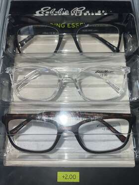 Eddie Bauer 888989261694 Designer Reading Glasses 3 Readers Black Clear Brown 2.00