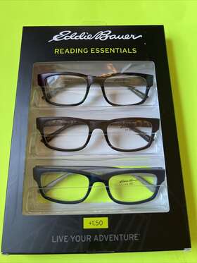 Eddie Bauer 888989307286 Designer Reading Glasses 3 Readers Black/brown/blue 1.50 Nice