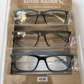 Eddie Bauer 888989402905 New Designer Reading Glasses 3 Pack Readers 1.50 Black/brown/black