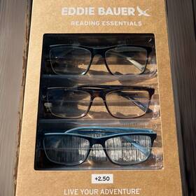 Eddie Bauer 888989402929 New Designer Reading Glasses 3 Pack Readers 2.50 Black/brown/black