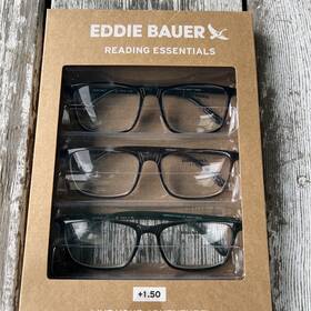 Eddie Bauer 888989402998 Designer Reading Glasses 3 Pack Readers 1.50 Black/brown/green