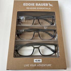 Eb39464r Eddie Bauer 888989466327 2.50 Designer Reading Glasses 3 Pack Readers