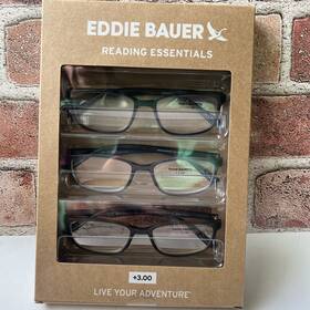 Eddie Bauer 888989471642 Designer Reading Glasses 3 Pack Readers 3.00 Black/gray/green