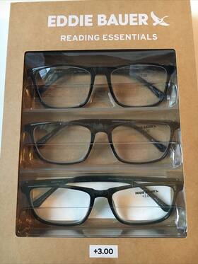 Eddie Bauer 888989471673 Designer Reading Glasses 3 Pack Readers 3.00 Brown Black/