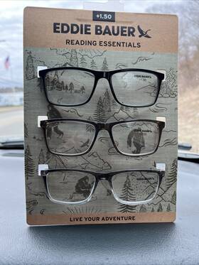 Eddie Bauer 888989548498 Designer Reading Glasses 3 Pack Card Readers 1.50