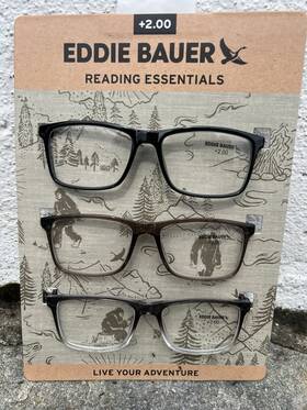 Eddie Bauer 888989548511 Designer Reading Glasses 3 Pk Card Readers 2.00 Awesome Quality
