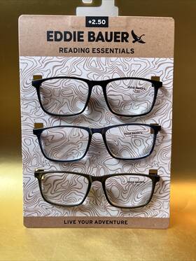 Eddie Bauer 888989548610 Designer Reading Glasses 3 Pack Card Readers 2.50 Black&blue