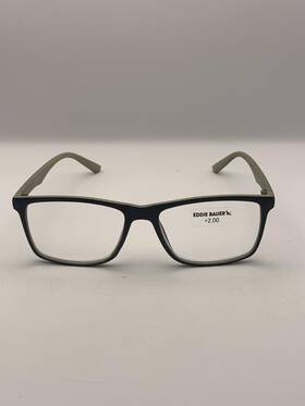 Eb39401r200as Eddie Bauer Reading Glasses 2.00 54-17-139 Black Mens Square