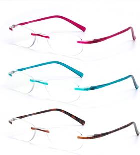 Efe 445057952989 Rimless Reading Glasses Readers Women Blue Light Blocking Lightweight Unbrea