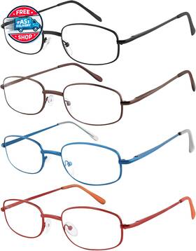 Efe Eyewear 705353469244 Reading Glasses Readers For Men Women 1.5 Wire Metal Frame Lightweight Spri