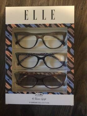 Elle 888989185709 3 Pack Gift Box Womens Reading Glasses 1.50