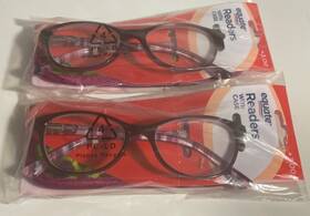 Equate 681131361705 2x New Reader Reading Glasses With Case 3.00 Heather Purple