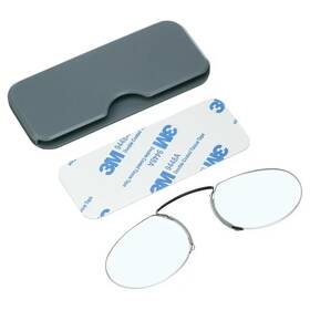 Equate 681131361880 Temple-less Nose Bridge Pocket Compact Reading Glasses 2.00 Gray Rimless