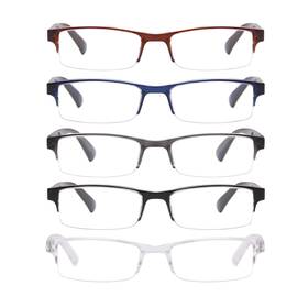 Qcamrcolpk020 Equate Cameron 5-pack Unisex Spring Hinge Plastic Reading Glasses