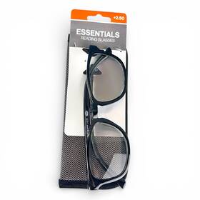 Essential 193033543276 Reading Glasses 2.50 D62mm Lens With Grey Chevron Patterned Soft Case