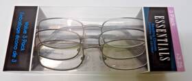 Essentials 193033399118 3 Pack Reading Glasses 3.25 Metal Frames Lightweight Aspheric Lenses