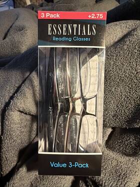 Essentials 193033558782 Reading Glasses 3-pack Strength 2.75 Brand New In Pkg