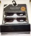 Et3042 Sun Readers Ellen Tracy Two Pair Rectangle With Black Case
