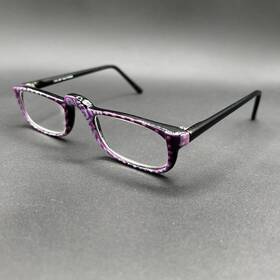 0031-081525-19.98 Eye Art Rg-600- 2-a 3.00 Readers Black With Hand Painted Purple Accents Used