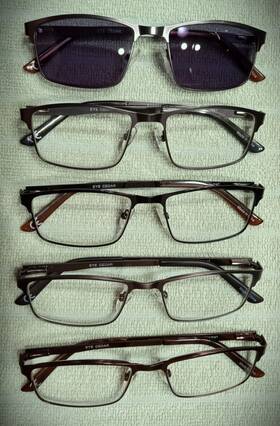 Cy75579-200 Eye Cedar 5-pack Of Glasses 4 For Reading And 1 Sunglasses Rectangle Metal Frames 2.00
