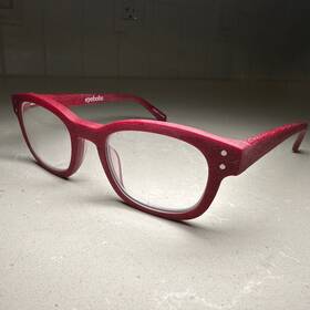 46-20-145 Eyebobs 2249-14 Reading Glasses Red Biff 3.00 Crimson Woodgrain