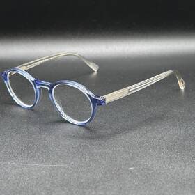 7265-080324-32.95 Eyebobs Board Stiff Round Reading Glasses Blue Crystal Flex 44-22 Used Mag-unk