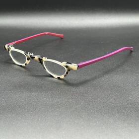 7474-082924-47.95 Eyebobs Inch Topless 2.75 Reading Glasses Bone Tort And Purple Flex Used