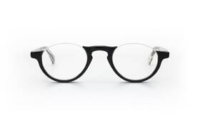 Eyebobs 875203003086 Vice Chair Unisex Premium Readers Black Front With Horn Temples 2.2