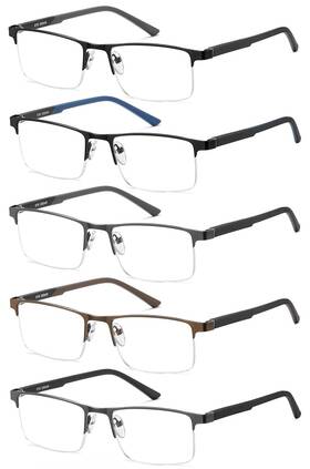 B0f7j2pqbv Eyecedar 5 Pack Blue Light Blocking Reading Glasses Men Metal Half Frame
