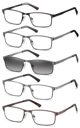 B0ftg7yldw Eyecedar 5 Pack Reading Glasses Men Ultra-thin Metal Frames Spring Hinges Reader
