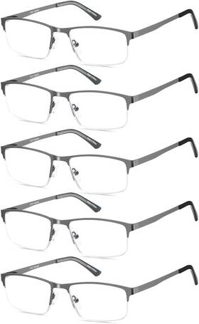 Cy877-200 Eyecedar 5 Pack Blue Light Blocking Reading Glasses For Men Computer Metal 2.00 Med014