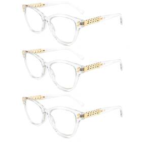 Eyeezi 976245674303 3 Pack Stylish Cat Eye Reading Glasses For Women Anti Eyestrain Comput