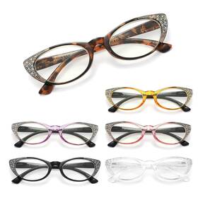 Women-6pc Eyeezi 976245674679 Cat Eye Reading Glasses For Blue Light Blocking Flexible Spring H Inch
