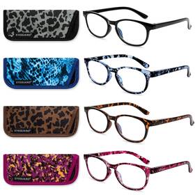 L-1604b-200 Eyeguard Blue Light Reading Glasses 4 Pack Fashion Spring Hinge Readers For W