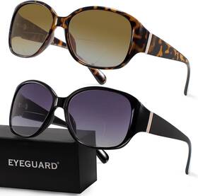 Sr-0015-2p Eyeguard 2 Pack Bifocal Reading Sunglasses For Women Oversized Sun Readers Uv400