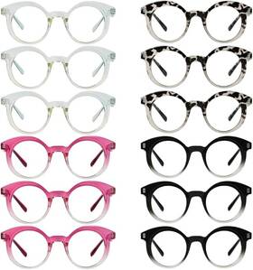 Eyekepper 705353596209 12 Pack Women S Reading Glasses Round Readers 1.5x Spring Hinges New