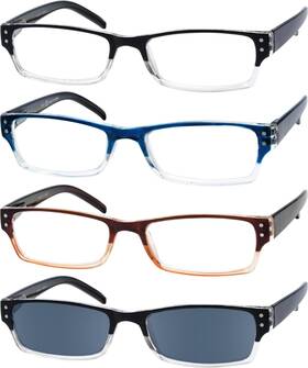 Eyekepper 789542775163 4 Pack Classic Reading Glasses For Women And Men Include Sunglasses
