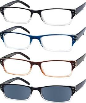 Eyekepper 789542781874 4 Pack Classic Reading Glasses For Women And Men Include Sunglasses -