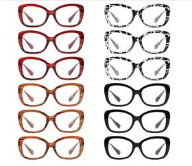Eyekepper 795400493384 12-pack Women S Chic Reading Glasses 2.5x Spring Hinges Mixed Colors
